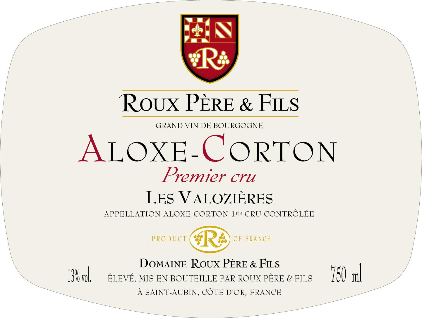 2020 Domaine Roux Pere Et Fils Aloxe Corton 1er Cru Les Valozieres